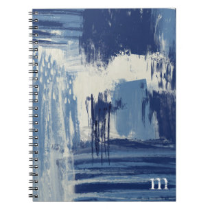 Abstraktes Blau und Elfenbein-Foto Notizblock