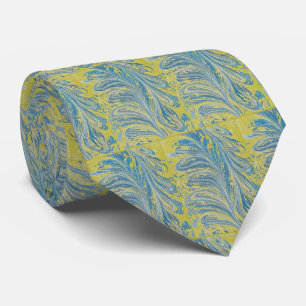 Abstraktes Blau und Gold Krawatte