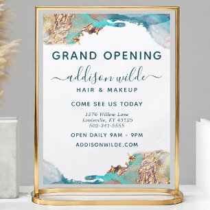 Abstraktes Blau- und Gold-Wasserfarben-Flyer für U Flyer