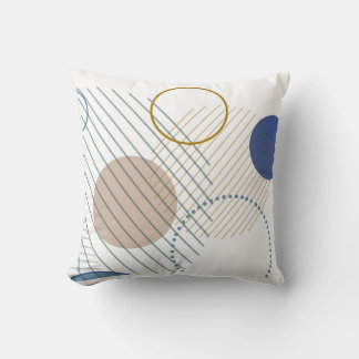 Abstraktes Blau- und Goldkissen Kissen