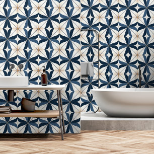 Abstraktes Blau und marokkanischer Tile Tapete