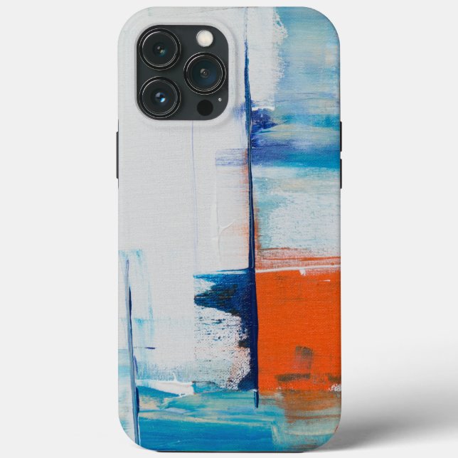 Abstraktes Blau und Orange Moderne Kunst Case-Mate iPhone Hülle (Rückseite)