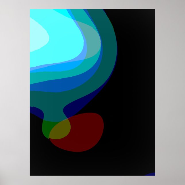 Abstraktes Blau und Schwarz Art 915 Poster (Vorne)