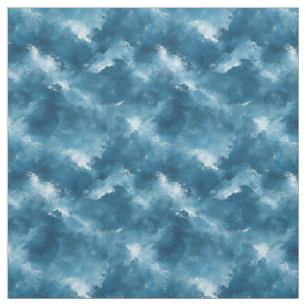 Abstraktes Blau und Weiß Stoff