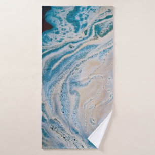 Abstraktes Blau-Weiß-Bild Badehandtuch