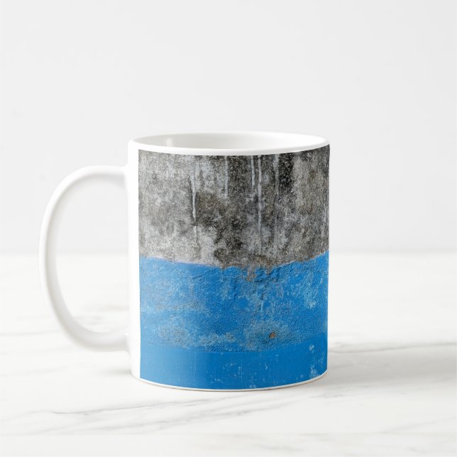 Abstraktes Blau-Weiß-Bild Kaffeetasse (Links)