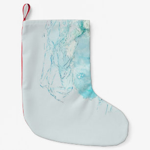 Abstraktes Blau-Weiß-Bild Kleiner Weihnachtsstrumpf