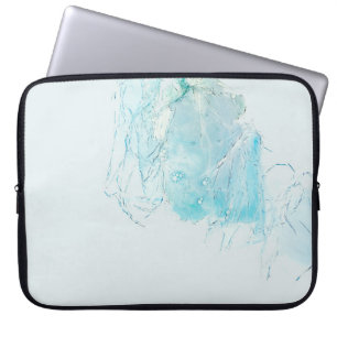 Abstraktes Blau-Weiß-Bild Laptopschutzhülle