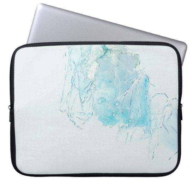 Abstraktes Blau-Weiß-Bild Laptopschutzhülle (Vorderseite)