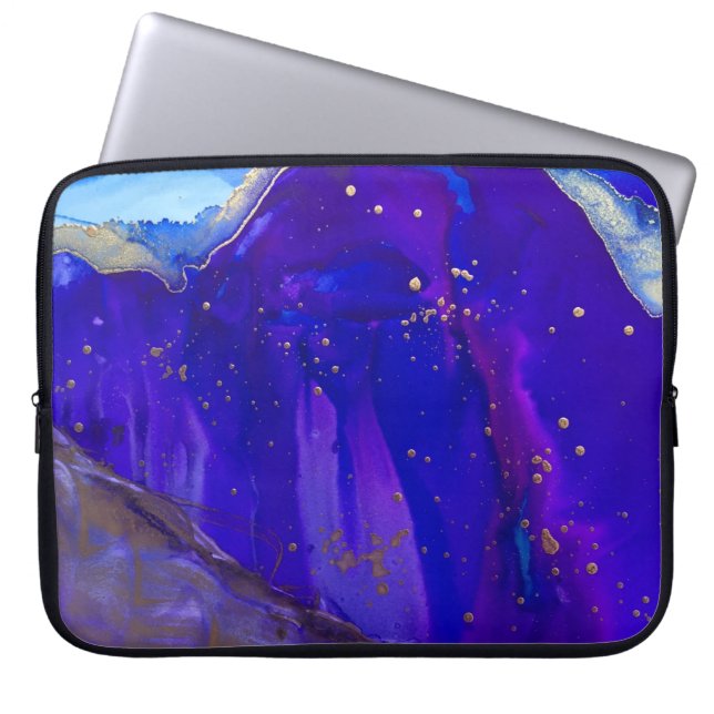 Abstraktes Blau-Weiß-Bild Laptopschutzhülle (Vorderseite)