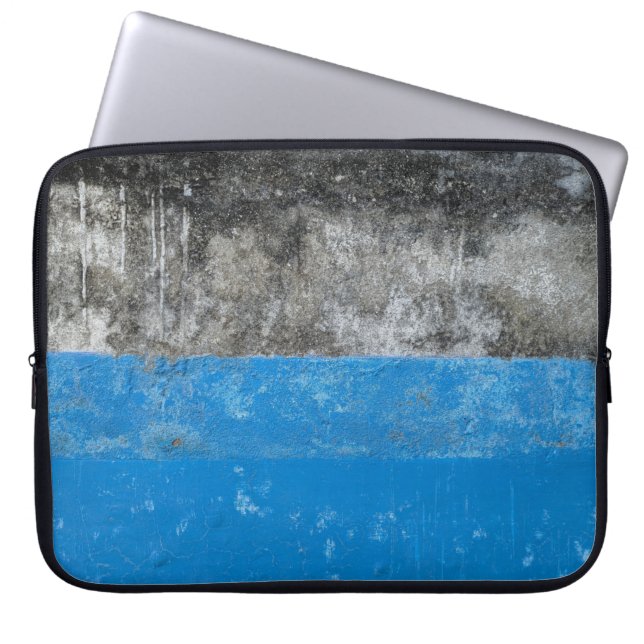 Abstraktes Blau-Weiß-Bild Laptopschutzhülle (Vorderseite)