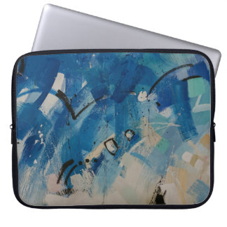 Abstraktes Blau-Weiß-Bild Laptopschutzhülle