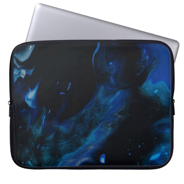 Abstraktes Blau-Weiß-Bild Laptopschutzhülle (Vorderseite)
