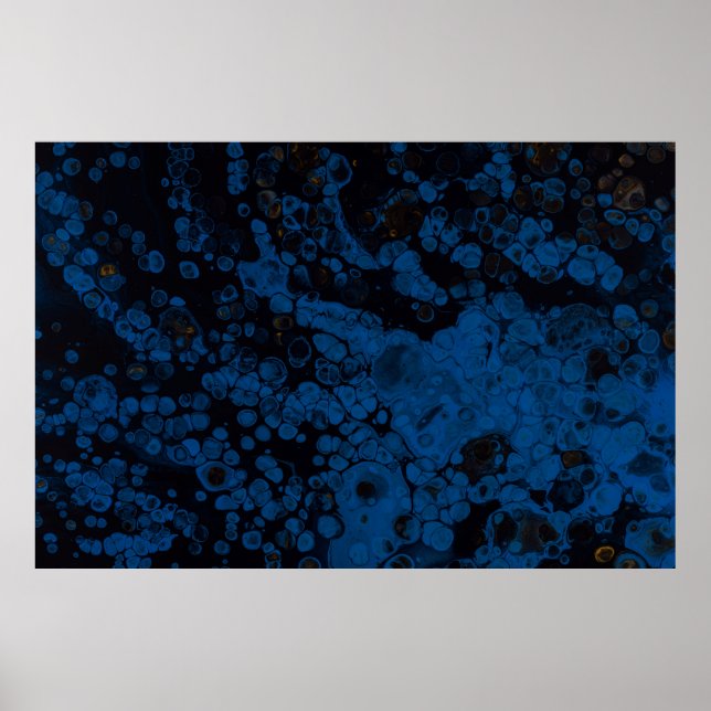 Abstraktes Blau-Weiß-Bild Poster (Vorne)