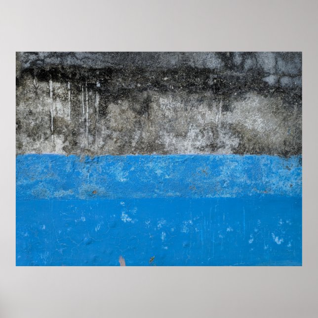 Abstraktes Blau-Weiß-Bild Poster (Vorne)