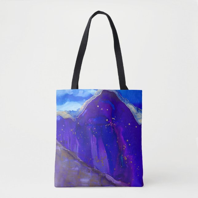 Abstraktes Blau-Weiß-Bild Tasche (Vorderseite)