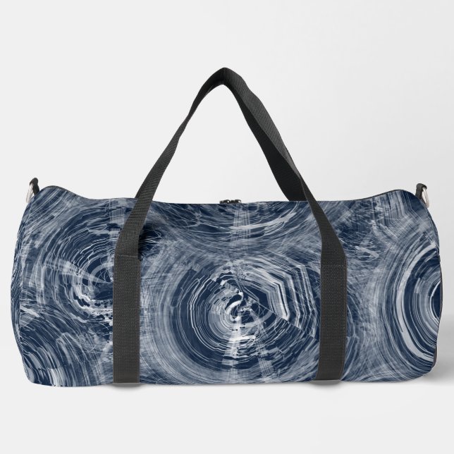 Abstraktes blau-weißes Muster Duffle Bag (Vorderseite)