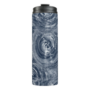 Abstraktes blau-weißes Muster Thermosbecher