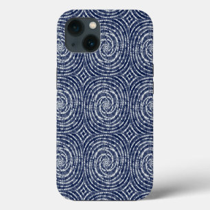 Abstraktes blaues asiatisches Schibori-Muster Case-Mate iPhone Hülle