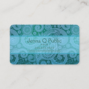 Abstraktes blaues Blumenmuster Visitenkarte