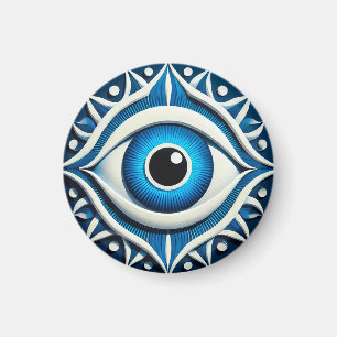 Abstraktes blaues böse-Augen-Symbol Magnet