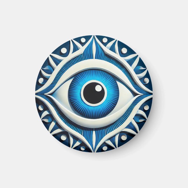 Abstraktes Blaues Böse Magnet (Vorne)