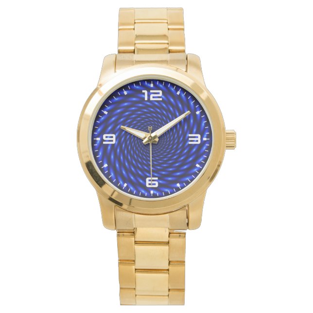 Abstraktes blaues Circle Design Armbanduhr (Vorderseite)