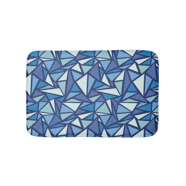 Abstraktes blaues Eis Crsytal Muster Badematte (Vorderseite)