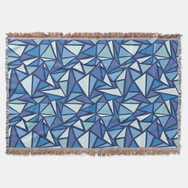 Abstraktes blaues Eis Crsytal Muster Decke (Vorderseite)