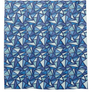 Abstraktes blaues Eis Crsytal Muster Duschvorhang