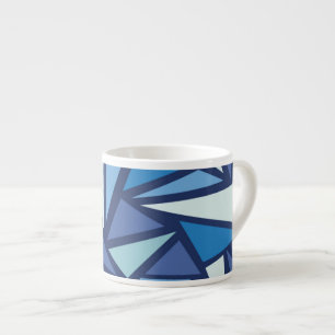 Abstraktes blaues Eis Crsytal Muster Espressotasse