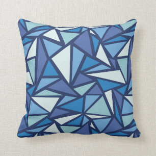 Abstraktes blaues Eis Crsytal Muster Kissen