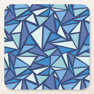 Abstraktes blaues Eis Crsytal Muster Rechteckiger Pappuntersetzer