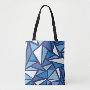 Abstraktes blaues Eis Crsytal Muster Tasche