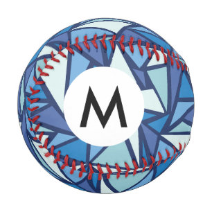 Abstraktes blaues Eiskristall-Muster Baseball