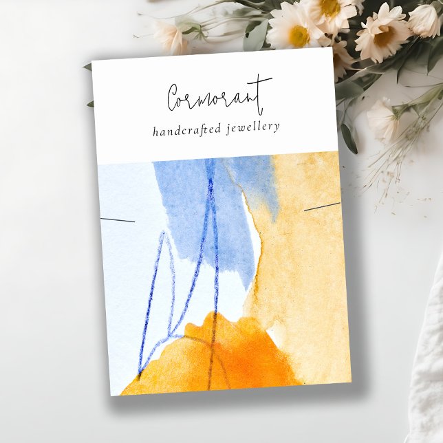 Abstraktes blaues gelbes Aquarellbild Visitenkarte (Von Creator hochgeladen)