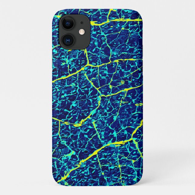 Abstraktes blaues/gelbes Muster Case-Mate iPhone Hülle (Rückseite)