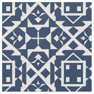 Abstraktes blaues geometrisches Design Stoff