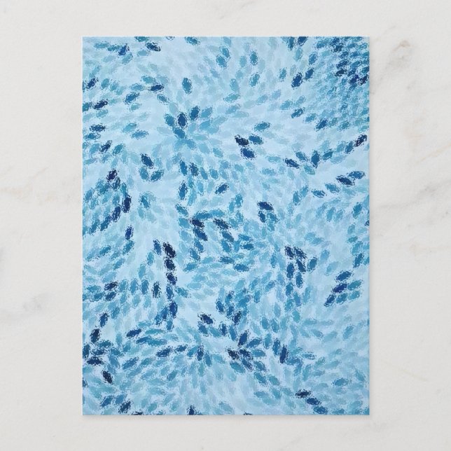 Abstraktes blaues Glasmosaik Postkarte (Vorderseite)