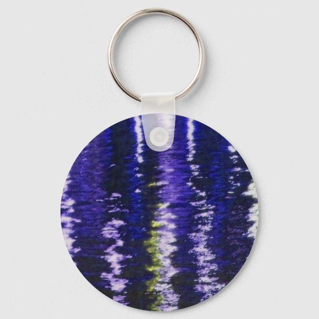 Abstraktes blaues Keychain Schlüsselanhänger (Vorderseite)