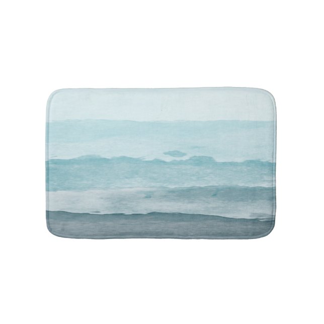 Abstraktes blaues Meer Badematte (Vorderseite)