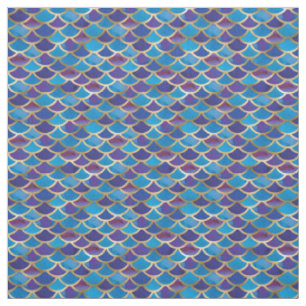 Abstraktes blaues Mermaid-Skalenmuster Stoff
