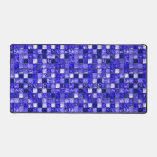 Abstraktes blaues Mosaikdesign mit leuchtenden Tex Schreibtischunterlage