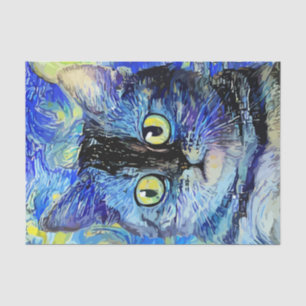 Abstraktes blaues Mosaikkatzen-Dekoupage-Tissue Seidenpapier