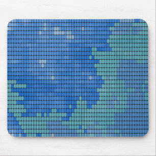 Abstraktes blaues Quadrat-Muster Mousepad