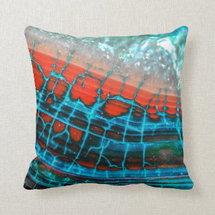 Abstraktes blaues Rot-Drache-Ader-Achat-Seekissen Kissen