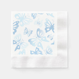 Abstraktes blaues Schmetterlings-Druck-Muster Serviette