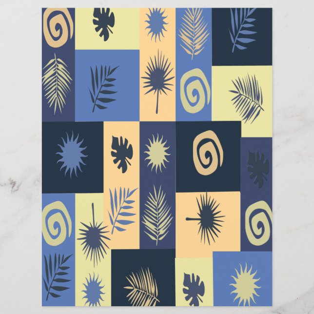 Abstraktes blaues Scrapbook-Papier (Vorderseite)