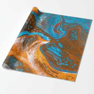 Abstraktes blaues und braunes Bild Geschenkpapier