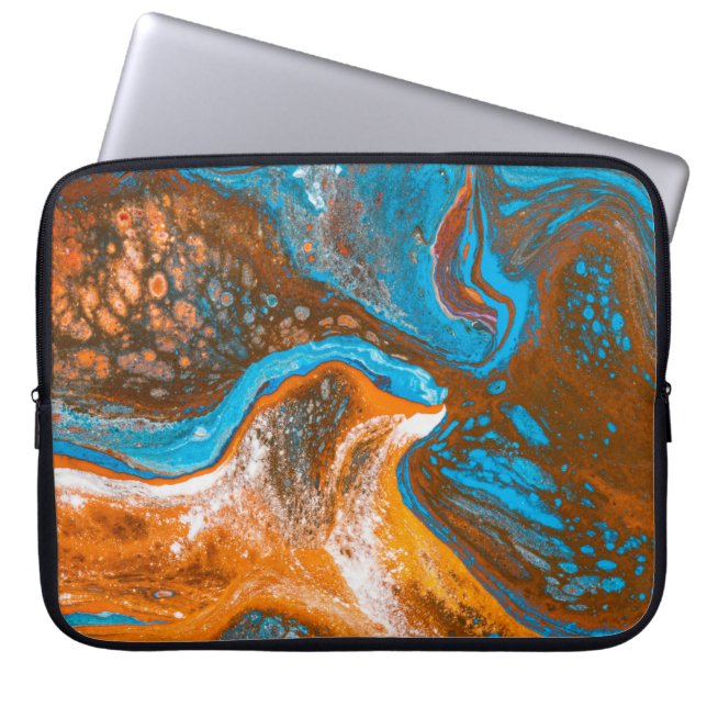 Abstraktes blaues und braunes Bild Laptopschutzhülle (Vorderseite)